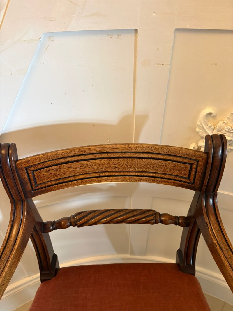 Antique Regency Mahogany Open Armchair / Desk Chair - Image 4